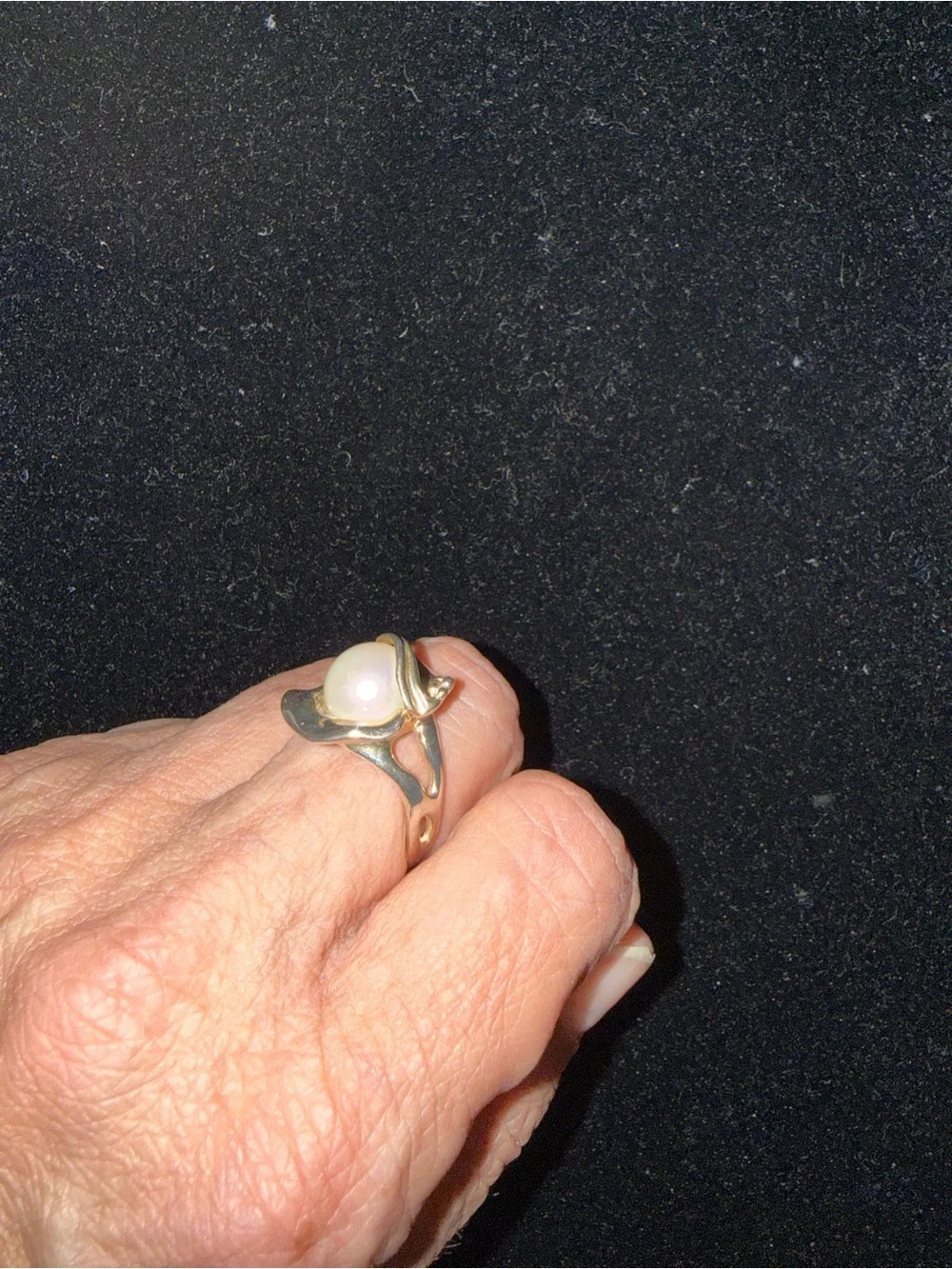 Silver Pearl Dome Ring - White Pearl